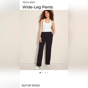 Soma Black Tech Knit Wide-Leg Pants